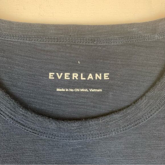 Everlane mens large navy blue Short Sleeve Tee essentials Classic Crew Neck - Picture 3 of 7
